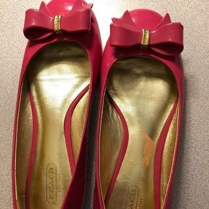 Coach pink SKyla patient leather flats